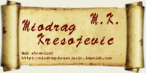 Miodrag Kresojević vizit kartica